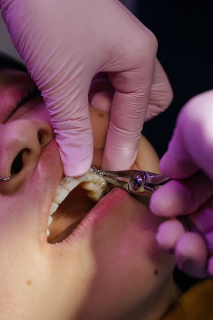 Dentist examining a patient